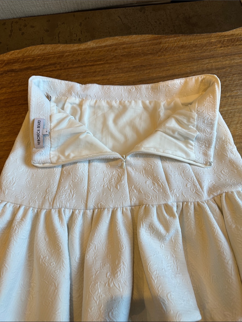 Veronica Beard White Ruffle Mini Skirt Size 6 - Picture 7 of 10